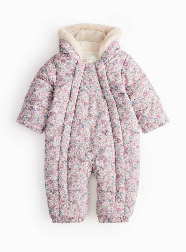 Cream Woodland Print Snowsuit 6-9 months